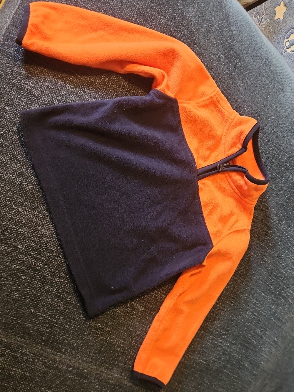 OshKosh B'gosh Orange and Navy Fleece Half-Zip Pullover